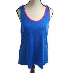 FILA Womens Size L Blue Racerback Tank Top Athletic Activewear Workout Shirt